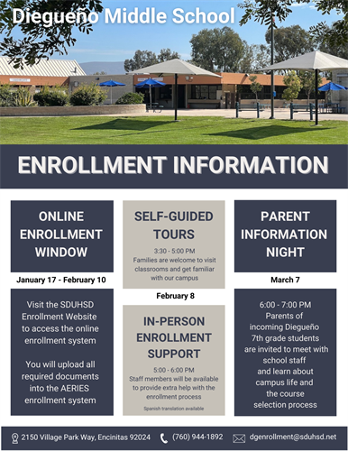 Enrollment Info - English 1-9-23